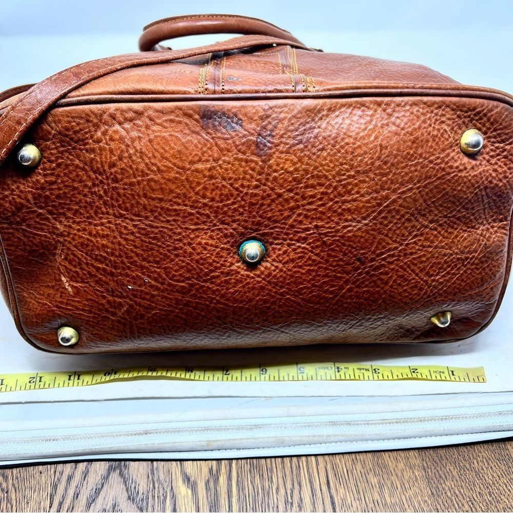 Marino Orlandi Brown Leather Satchel Tote - Picture 10 of 13